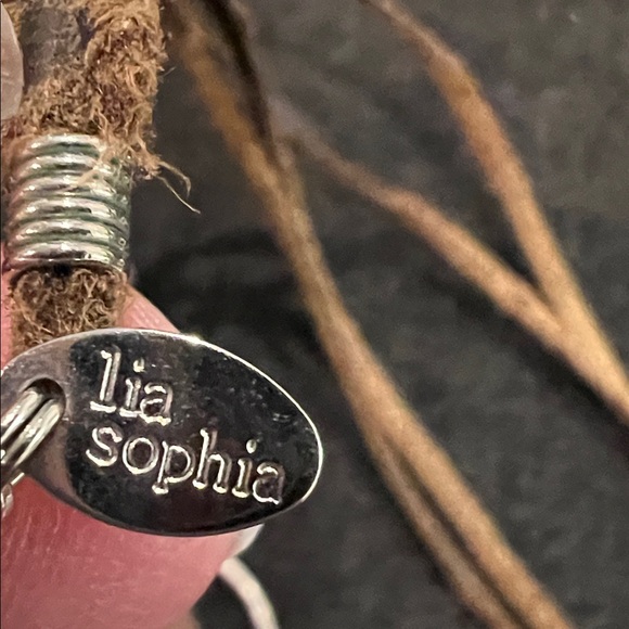 Lia Sophia Silver Necklace with Gold and Brown Accents - Picture 5 of 6